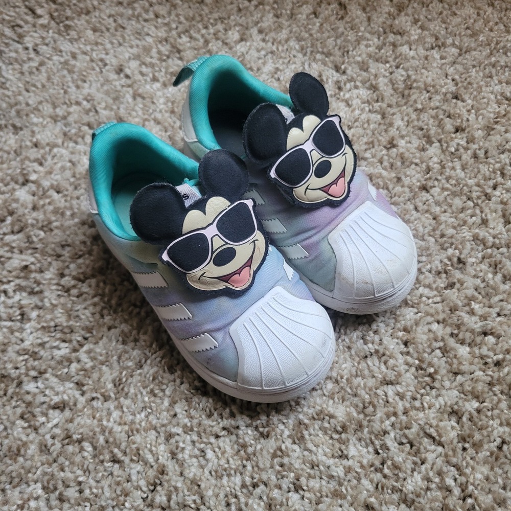 Adidas Unisex Superstar 360 8K Blue Tie-Dye Disney Mickey Mouse Slip-On Sneaker